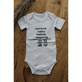 Romper "Remove baby, before washing"